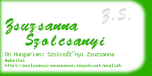 zsuzsanna szolcsanyi business card